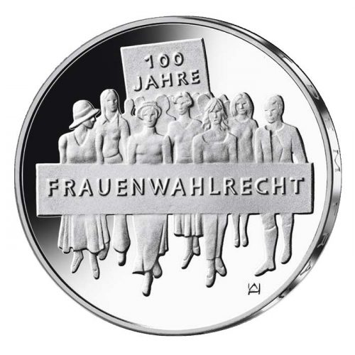 20 Euro Deutschland 100 Jahre Frauenwahlrecht Sammlermünze Rückseite
