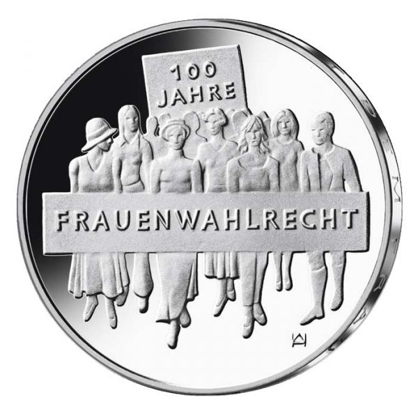 20 Euro Deutschland 100 Jahre Frauenwahlrecht Sammlermünze Rückseite