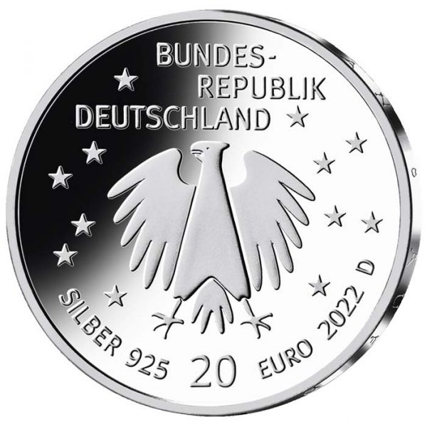20 Euro Münze Deutschland 50 Jahre Deutsches Kinderhilfswerk, Wertseite