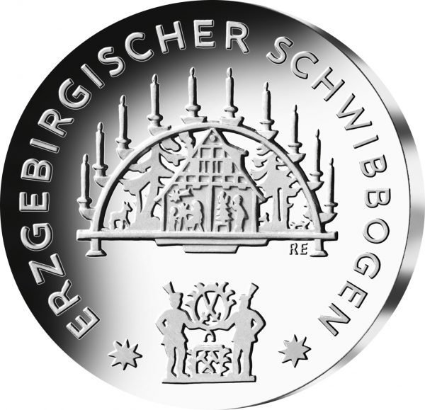 25 Euro Sammlermünze "Erzgebirgischer Schwibbogen - Weihnachten"